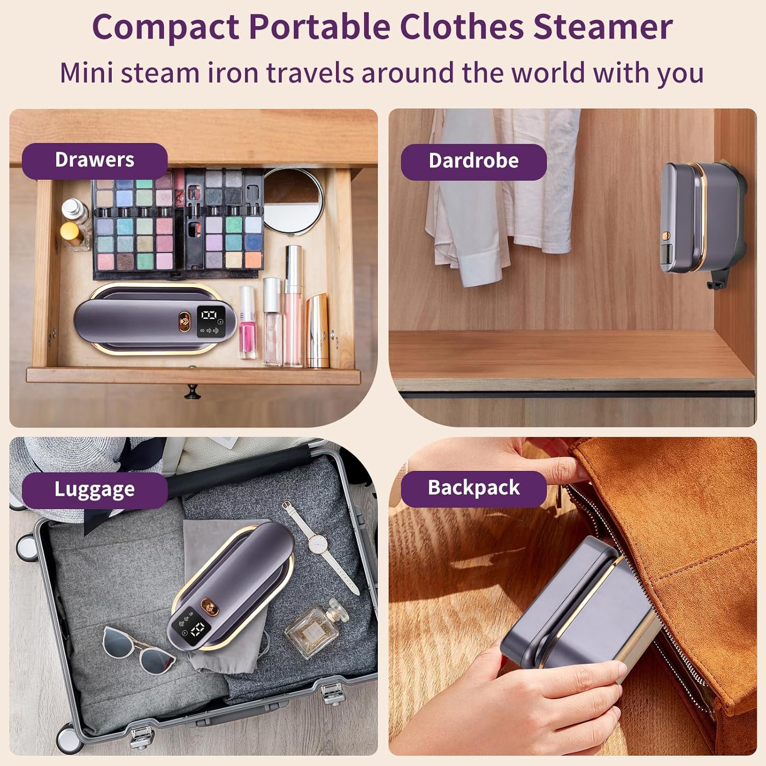 Portable Clothes Steamer Travel Iron Foldable Handheld Steam Iron