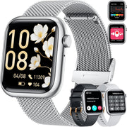 Women Smart Watch Fitness Tracker Call Heart Rate 3 Straps