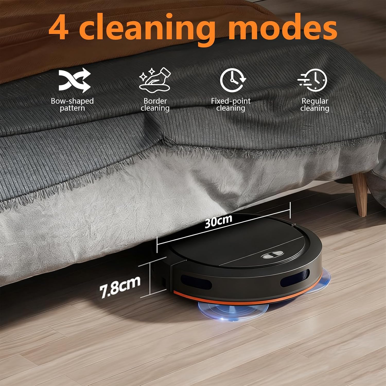 Robot Vacuum Cleaner 4000Pa WiFi App Smart Mapping Mop Auto Recharge