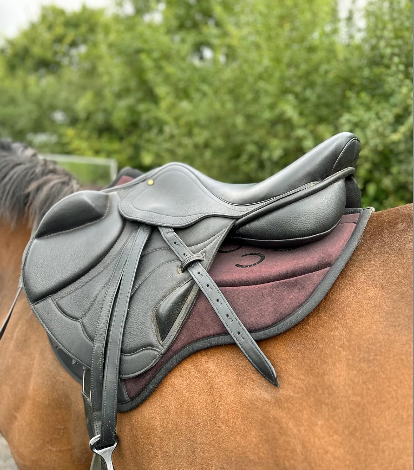 Tech Velvet Jump Saddle Pad Anti Slip Black