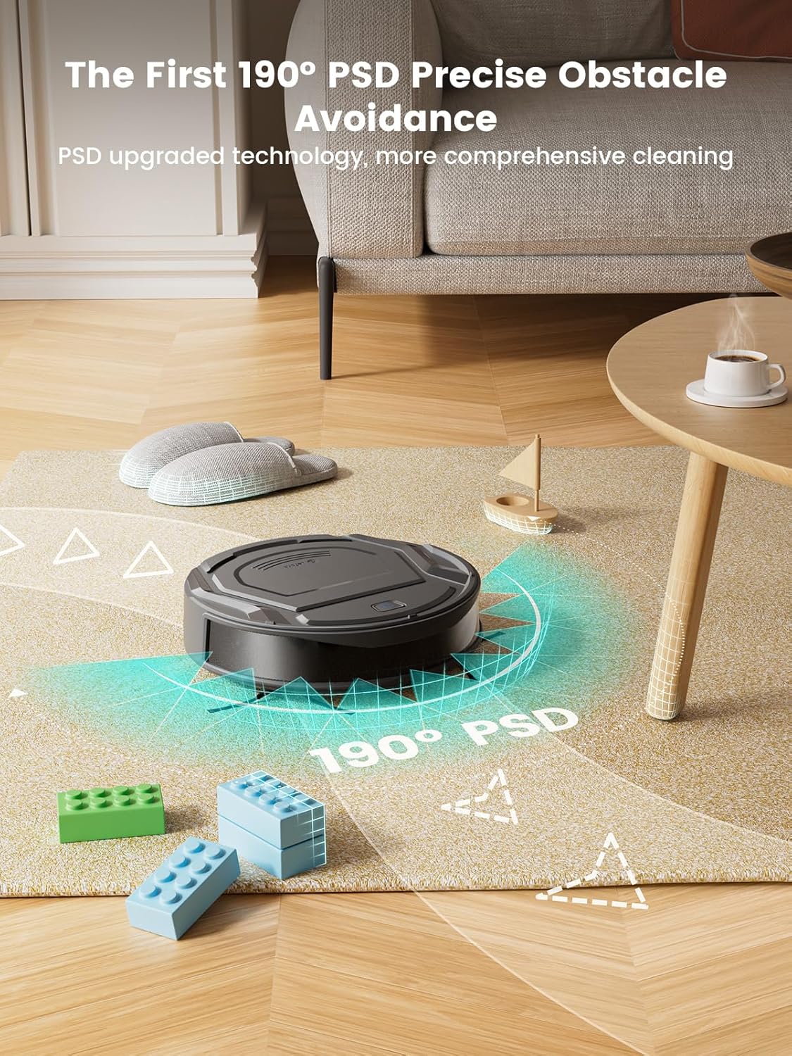 Robot Vacuum 4000Pa Slim Smart Pet Hair Cleaner WiFi