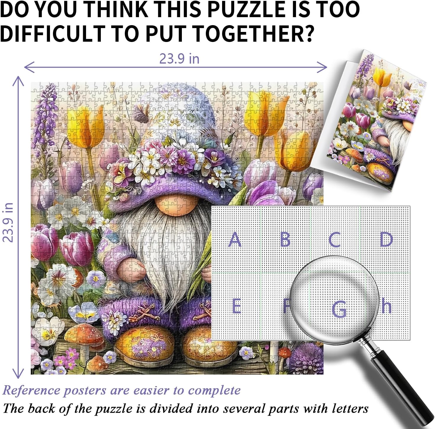 1000 Piece Gnome Puzzle Flower Garden Jigsaw Wall Art