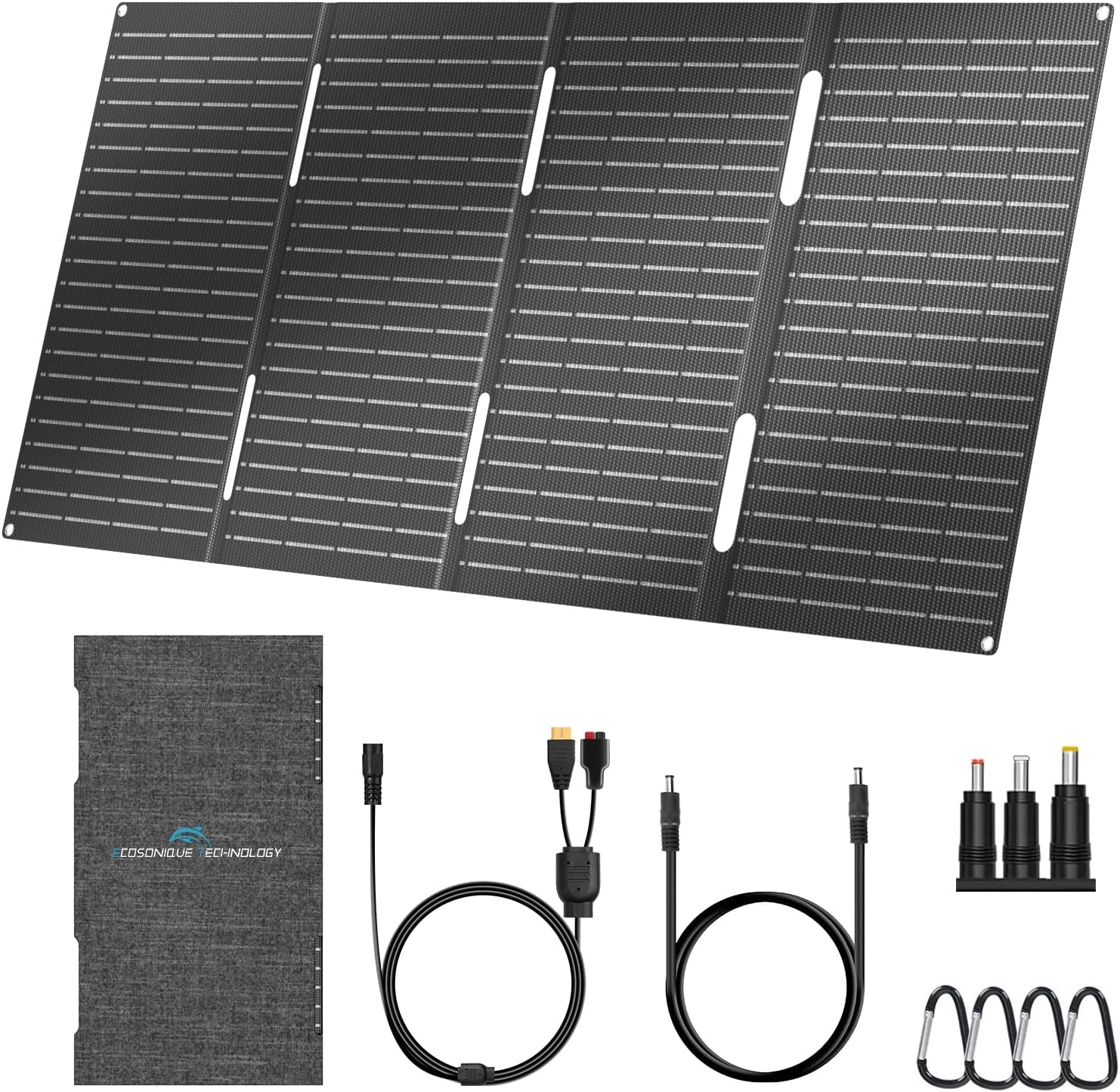 60W Foldable Solar Panel Charger Portable USB C USB A Camping Power