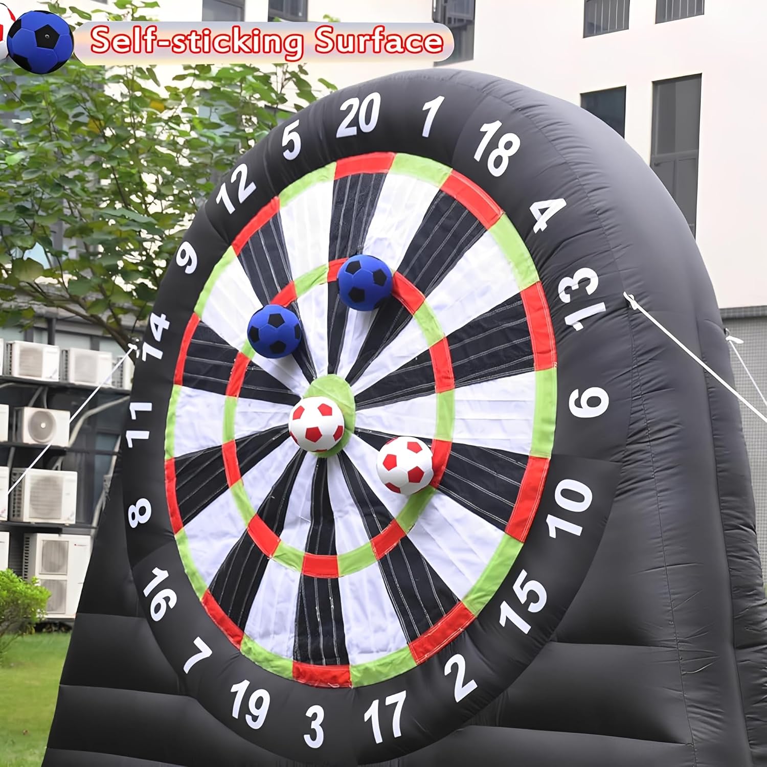 10ft Inflatable Soccer Dartboard Game Set Blower Balls Outdoor