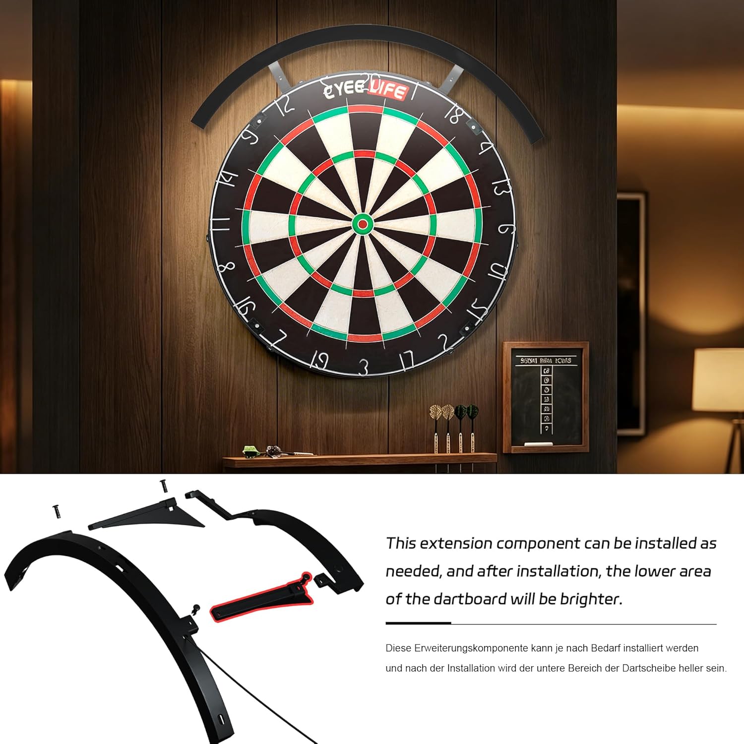 Dart Board LED Light 120 Degree Clip On Cabinet Compatible