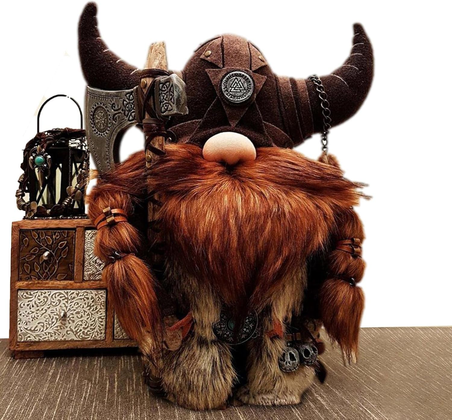 Viking Gnome Statue Resin Garden Decor Funny Lucky Ornament