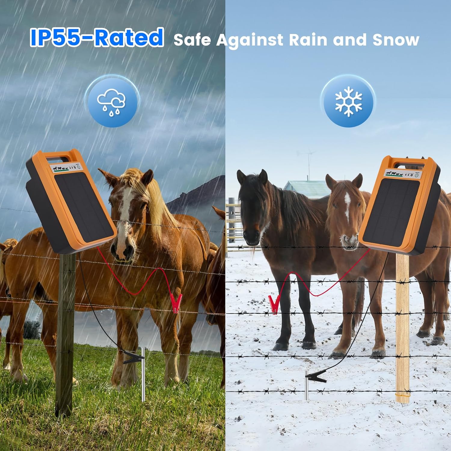 Solar Electric Fence Charger 10 Mile 30 Acre 10400mAh