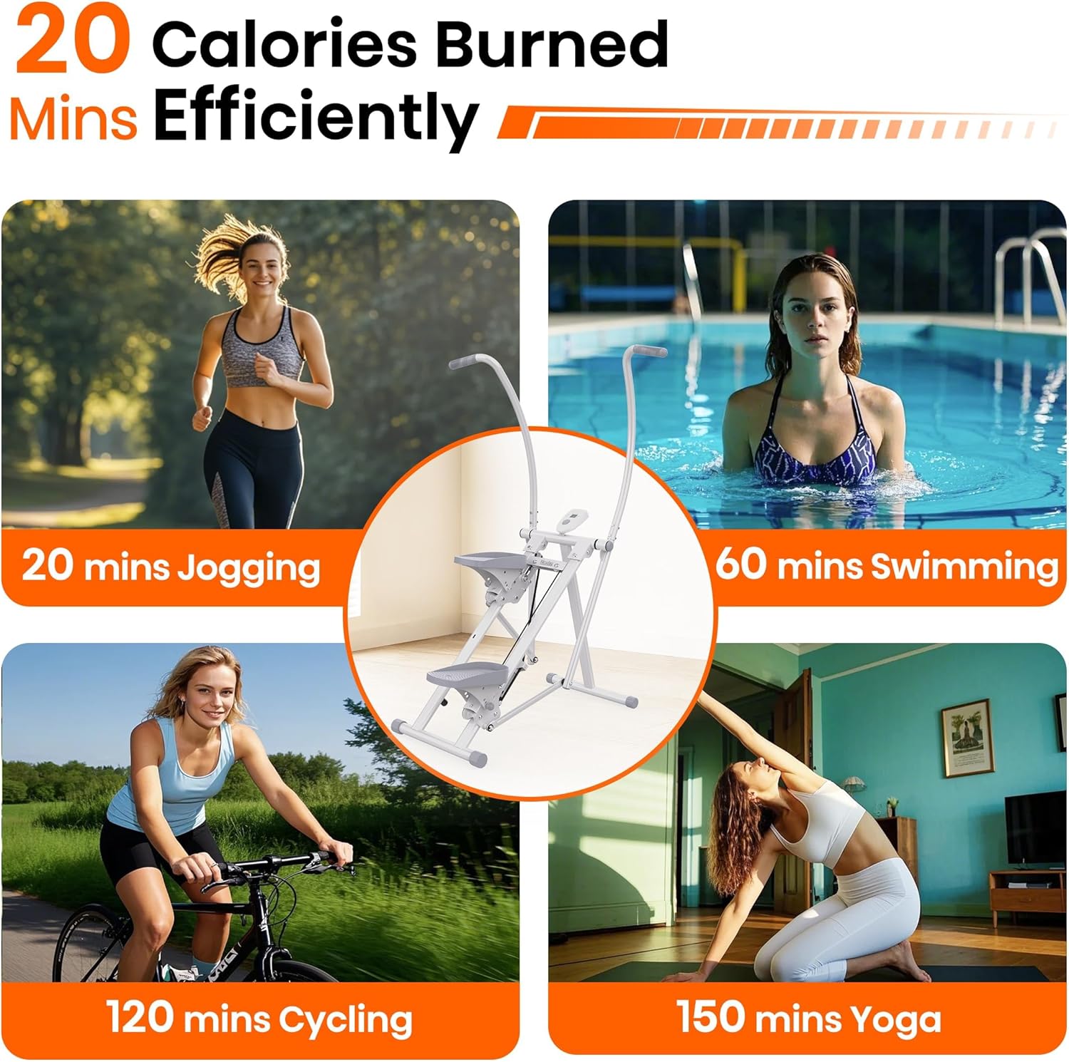 Stair Stepper Climber with Moving Arms Compact Cardio Trainer