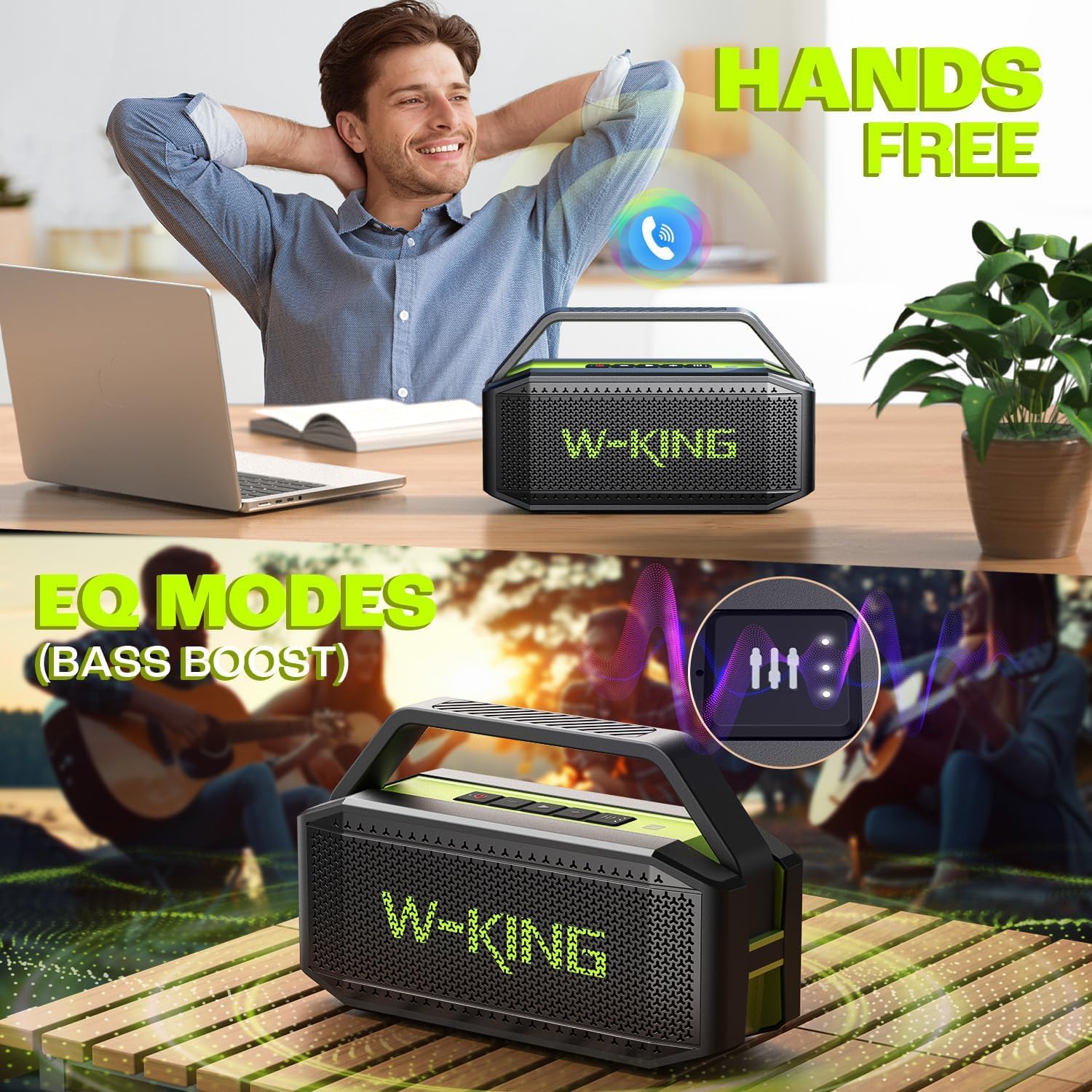 Bluetooth Speaker 100W Portable Loud Waterproof Bass 40H
