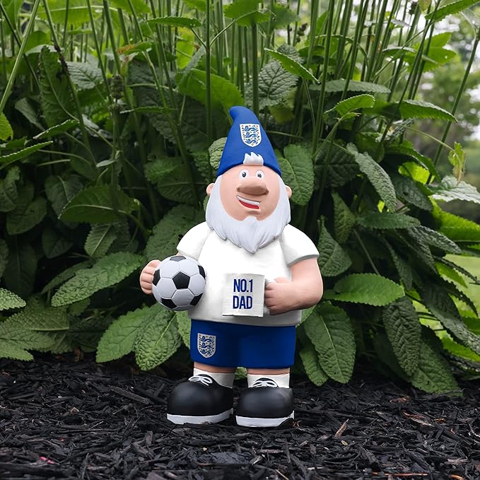 Football England Dad Gnome 25cm Hand Painted Garden Statue