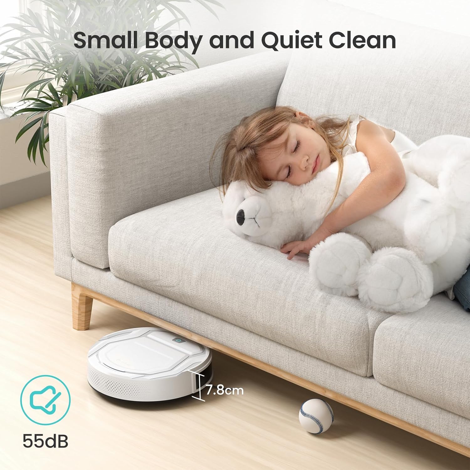 Robot Vacuum 2200Pa Slim Smart WiFi Pet Hair Cleaner