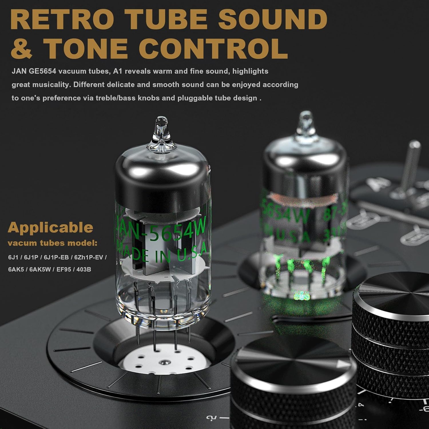 Hi-Fi Tube Phono Preamp Headphone Amp MM Turntable Stereo Tone Control