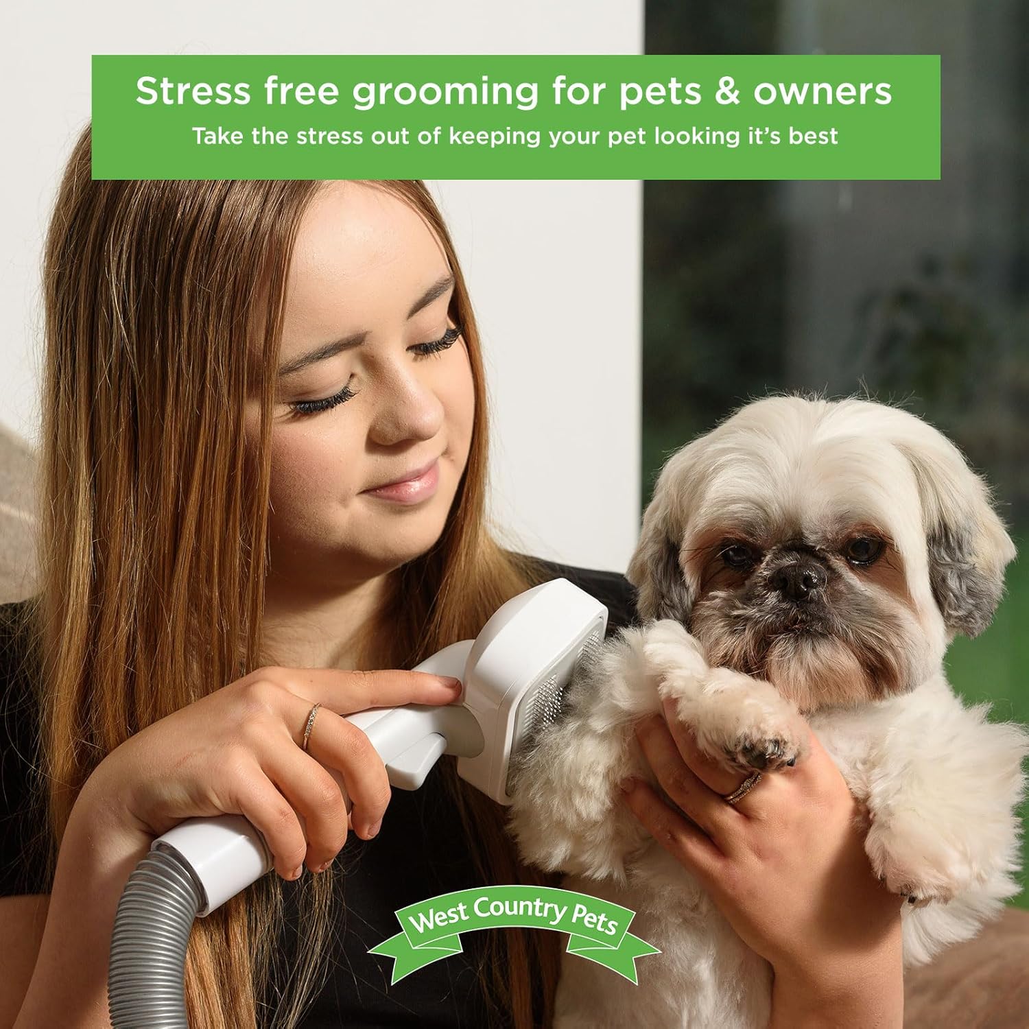 Dog Grooming Vacuum Kit 21 Piece Variable Speed 1.6L Quiet