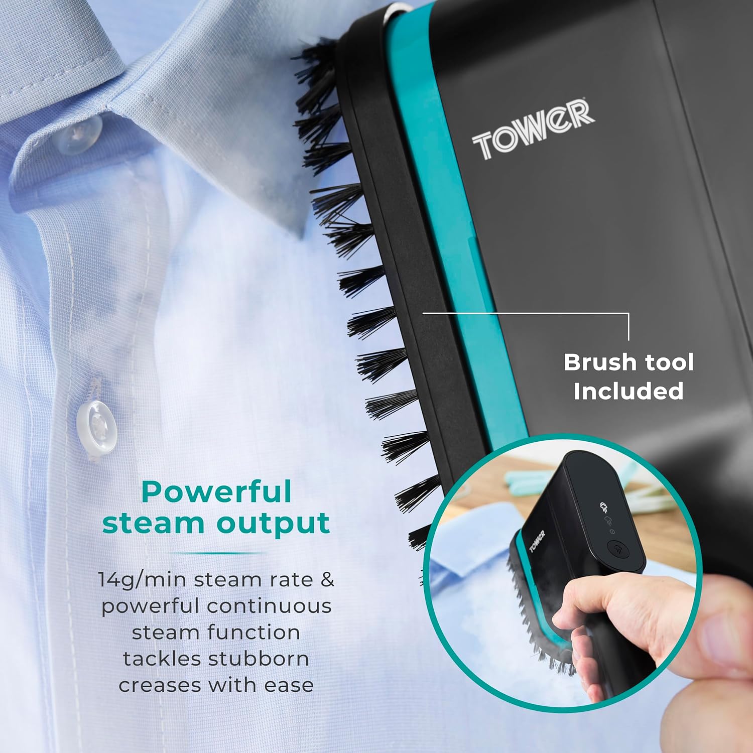 1400W Handheld Garment Steamer Ceramic Plate LED Portable Clothes