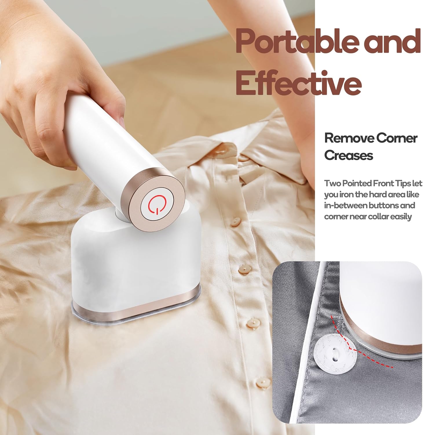 Handheld Clothes Steamer 2-in-1 Garment Steamer Fast Heat 2 Steam Levels
