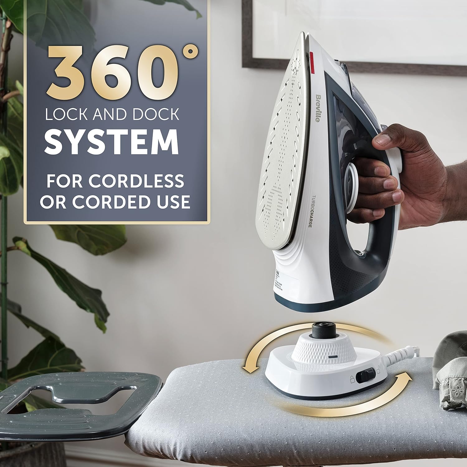 Cordless Steam Iron 2600W 130g Steam Shot Fast Heat Auto Shut Off