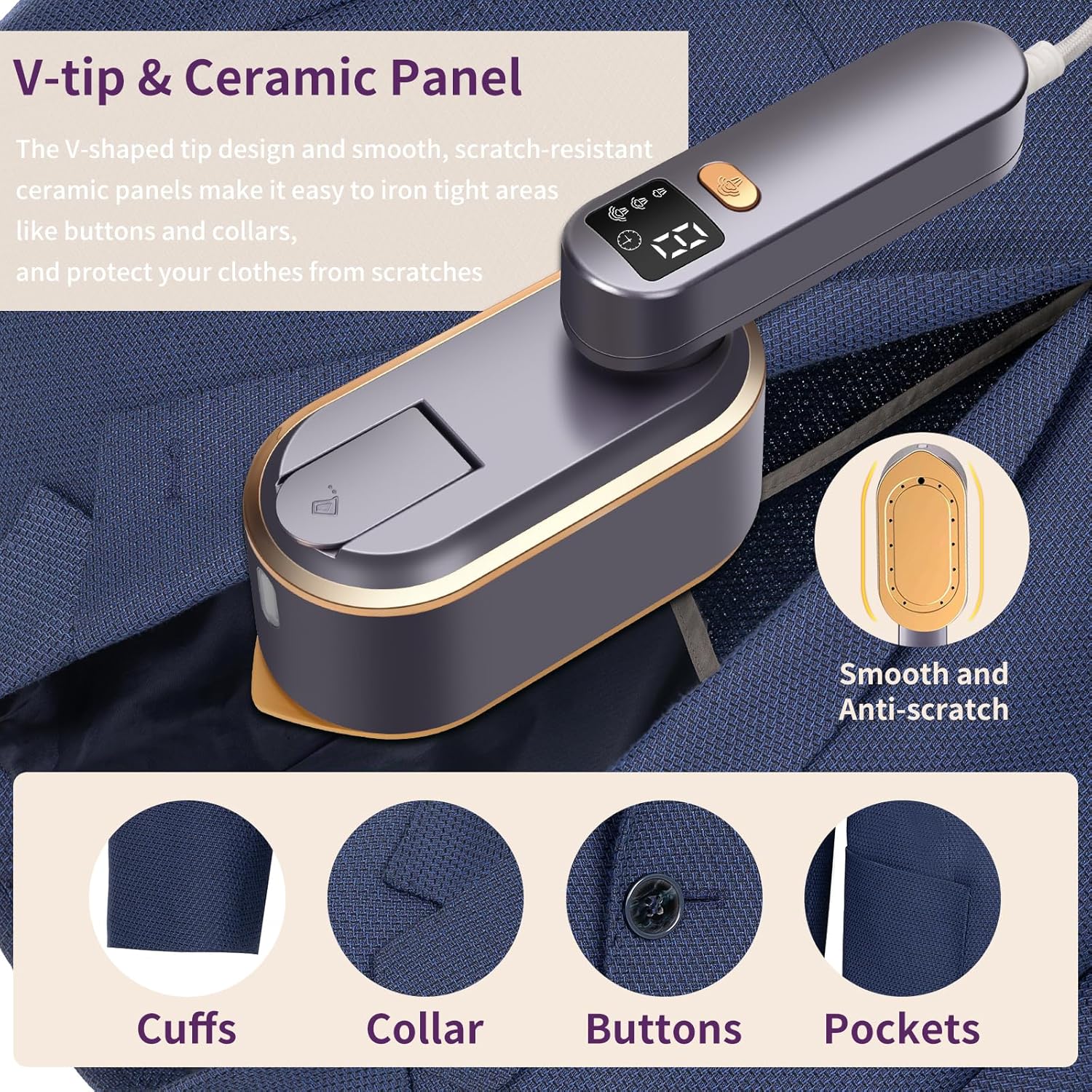 Portable Clothes Steamer Travel Iron Foldable Handheld Steam Iron