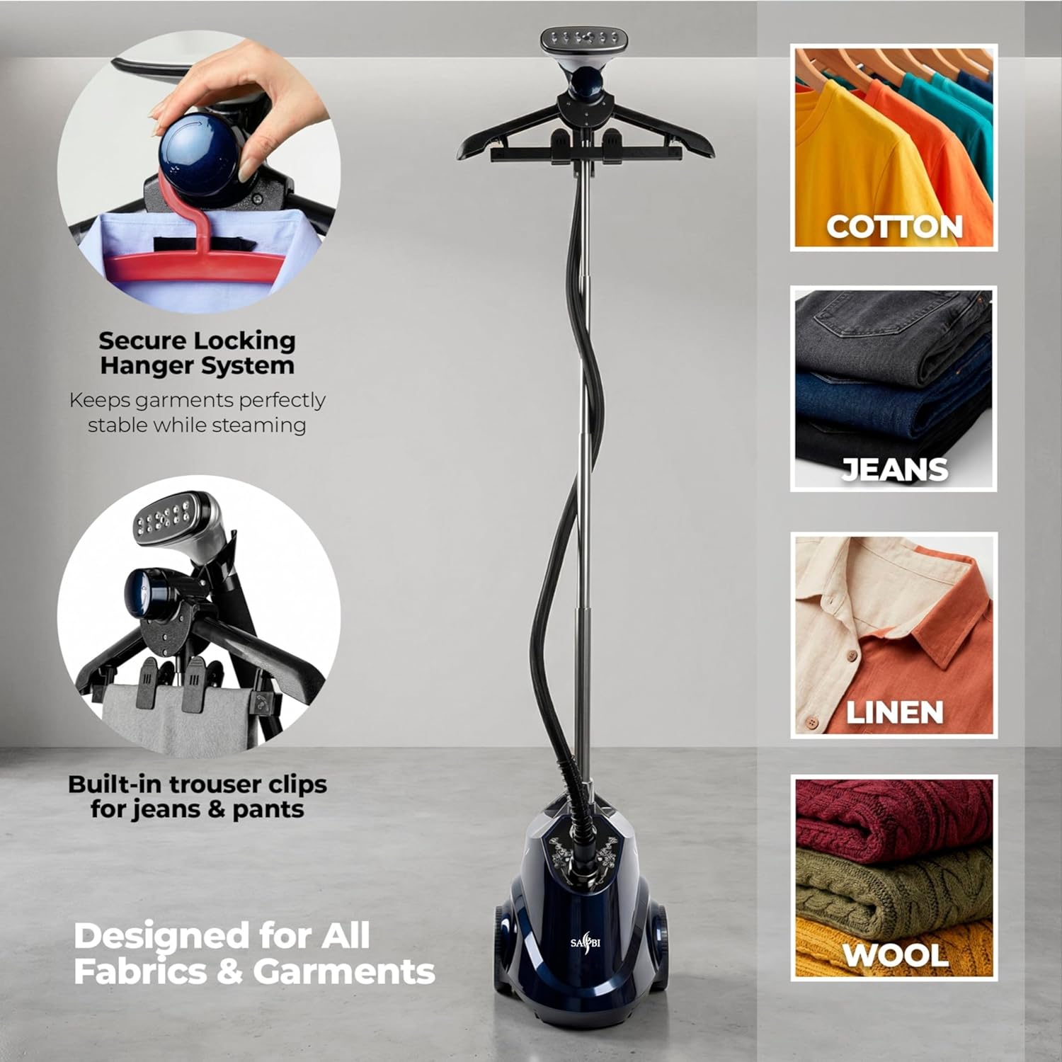 Standing Garment Steamer 2350W Professional Clothes Steamer 3.8L Tank
