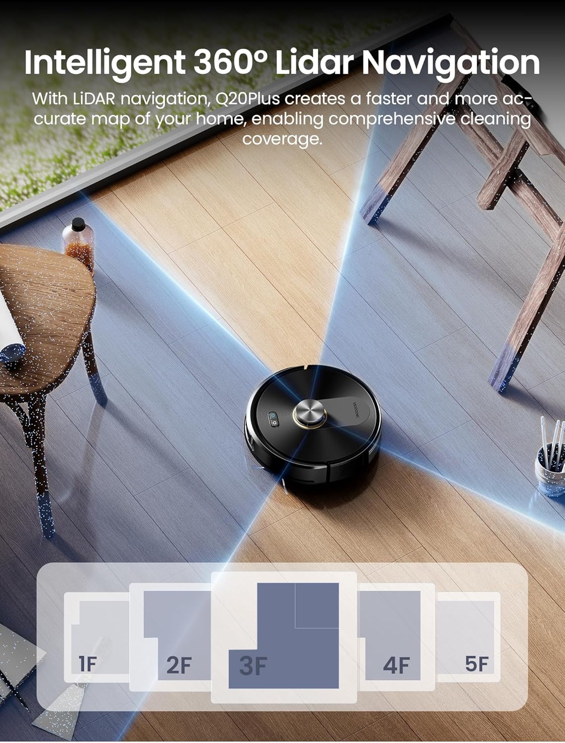 Robot Vacuum Mop 10000Pa Self Empty Bagless LiDAR 200Min