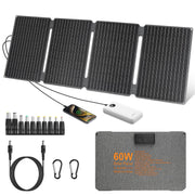 60W Foldable Solar Panel USB C DC Camping Charger