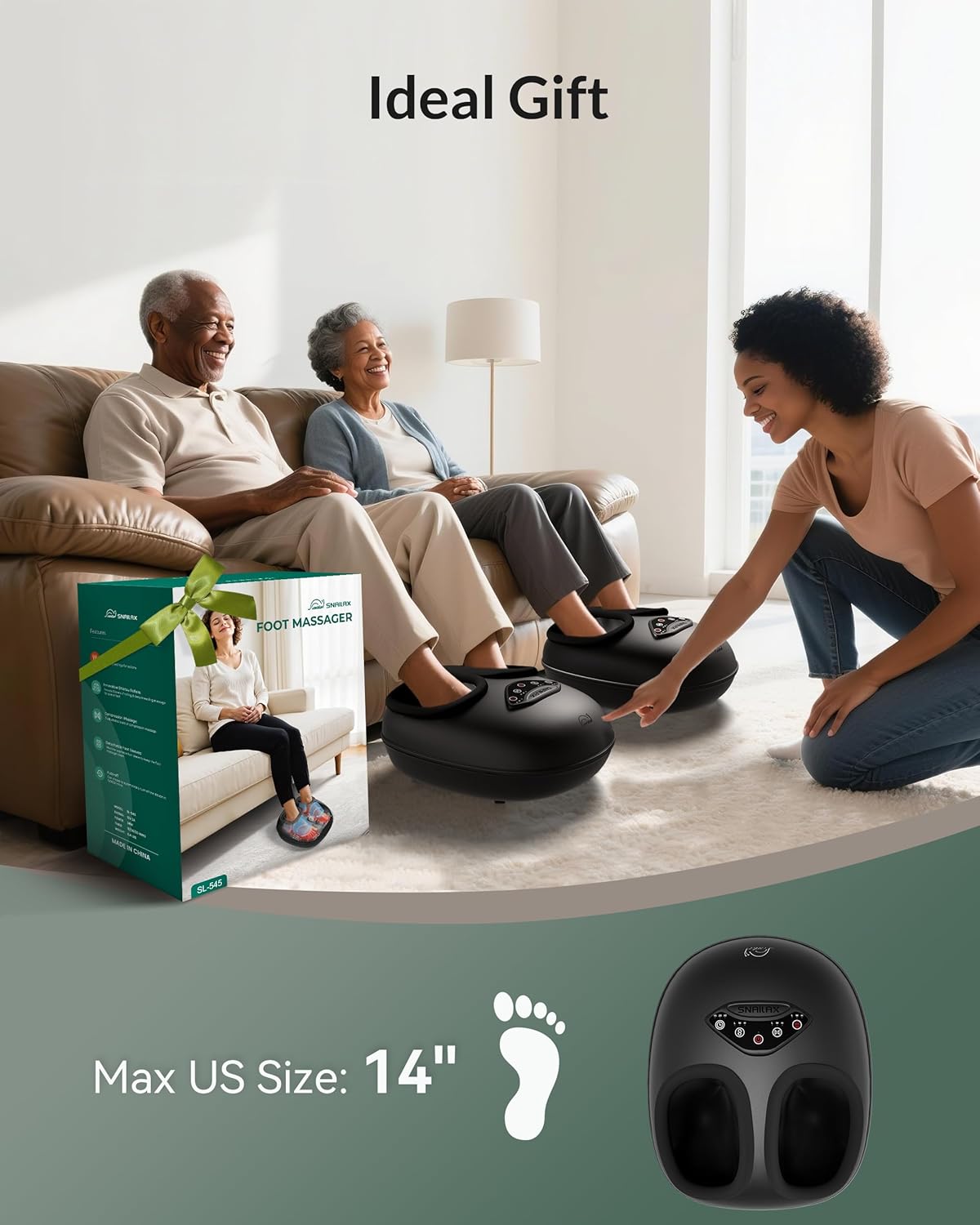 Shiatsu Foot Massager Heat Compression Deep Kneading Machine