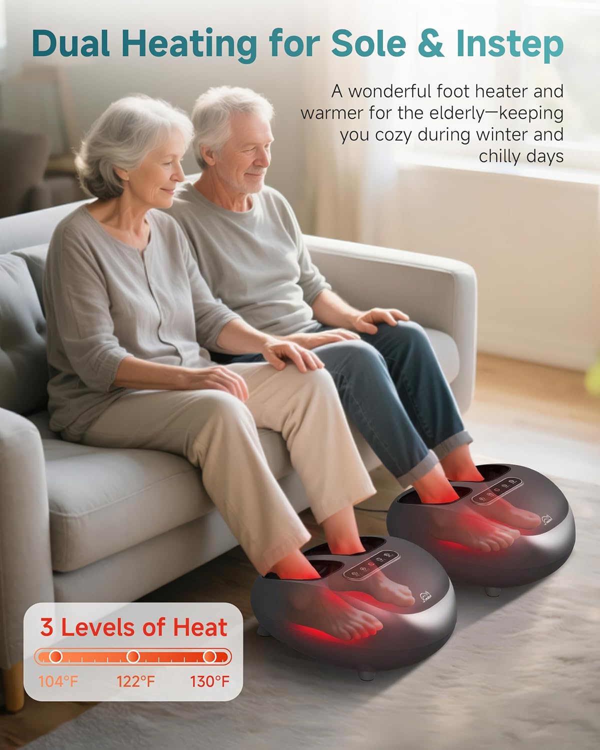 Shiatsu Foot Massager Heat Compression Remote 3 Levels Deep Kneading
