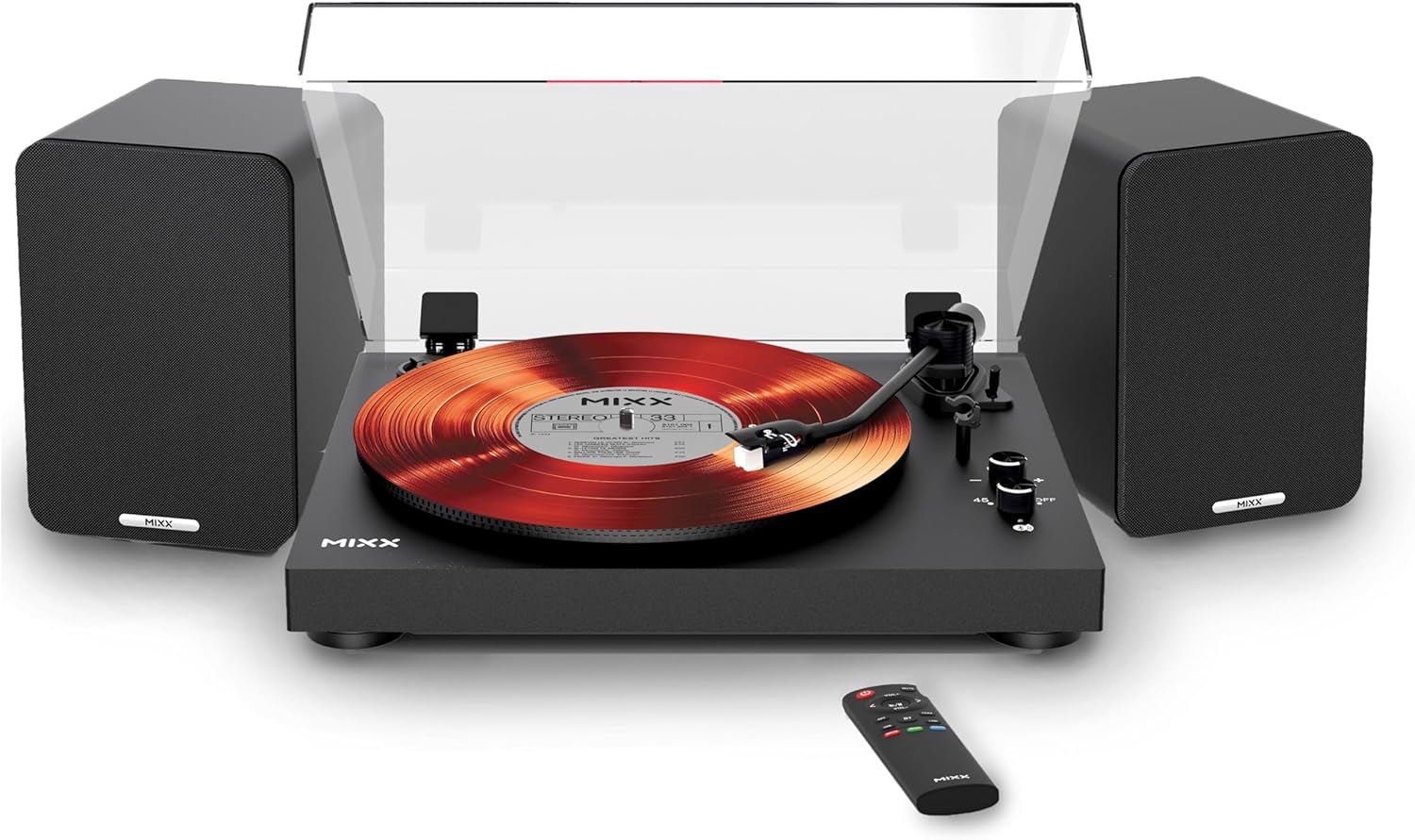 Bluetooth Vinyl Record Player HiFi Turntable 50W Speakers Black