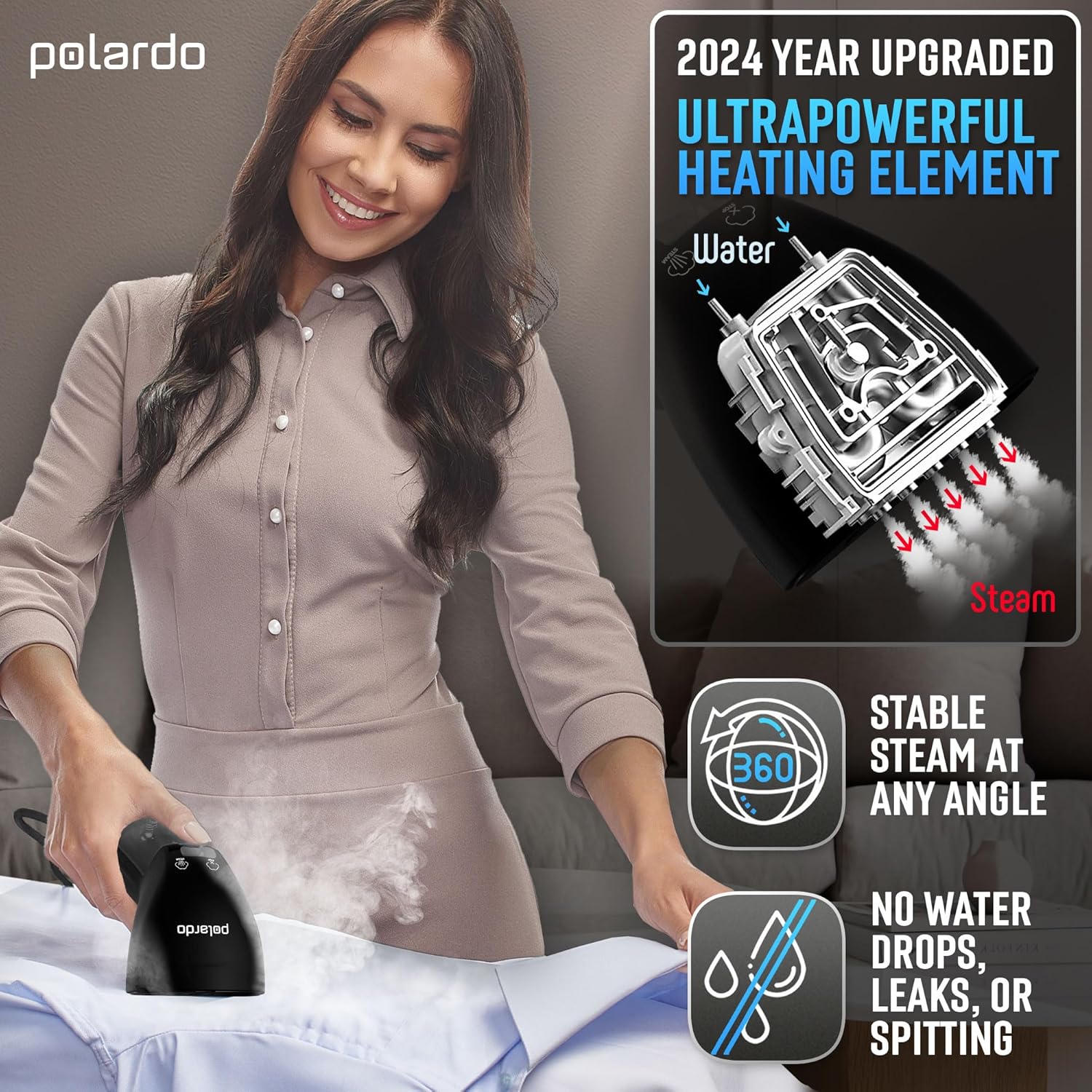 Handheld Garment Steamer 1000W Fast Heat 25s Travel Iron