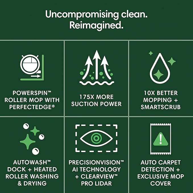 Robot Vacuum Mop Self Empty Auto Wash LiDAR AI Pet Hair Pro