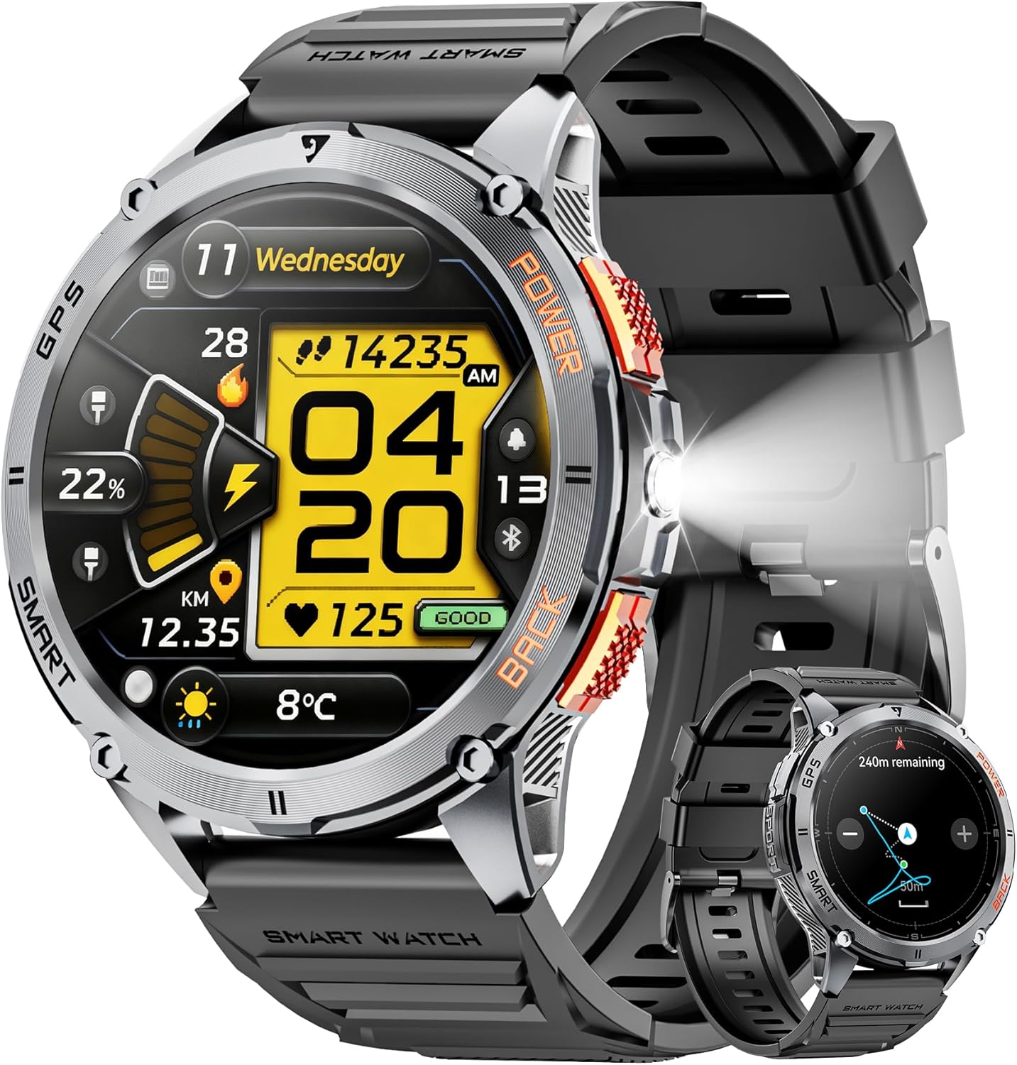 Mens GPS Smart Watch AMOLED 170 Sport Modes Call