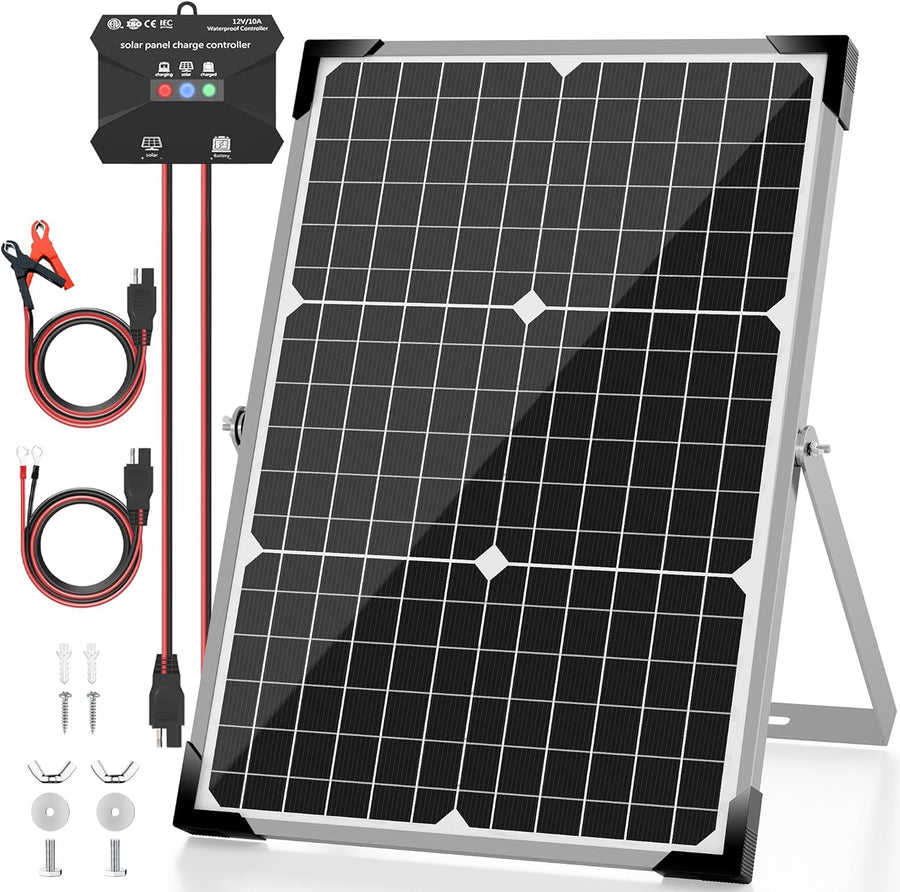 30W Solar Panel Kit 12V MPPT Battery Charger RV Boat