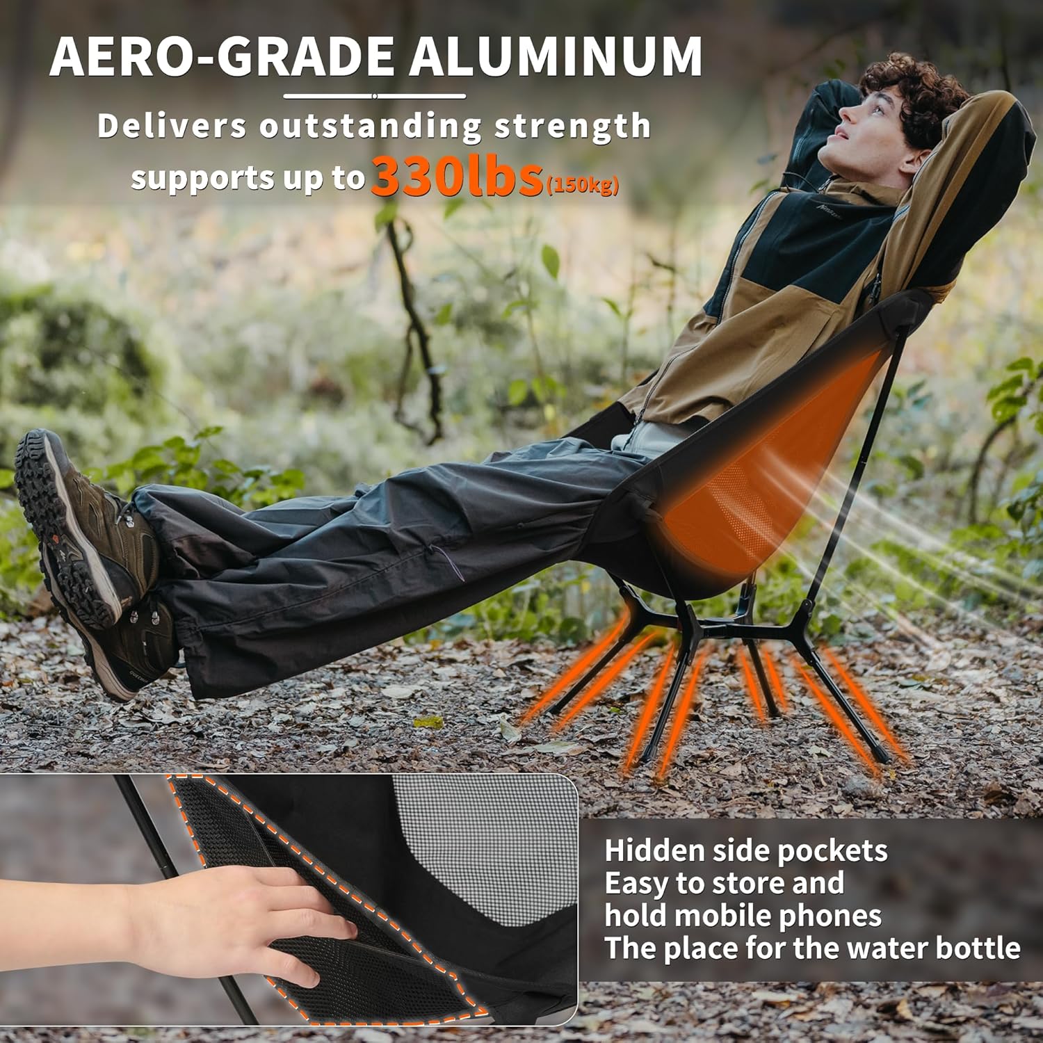 Lightweight Camping Chair Compact Folding Backpack Seat