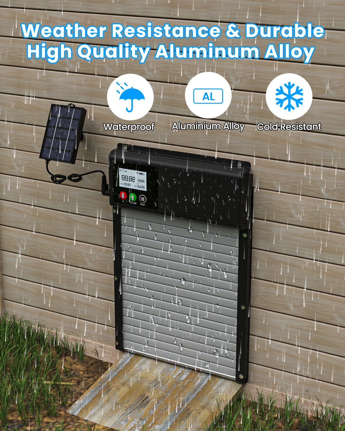 Automatic Chicken Coop Door Solar WiFi Timer Light Sensor