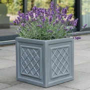 45cm Square Planter Grey Lattice Stone Effect Tree Pot
