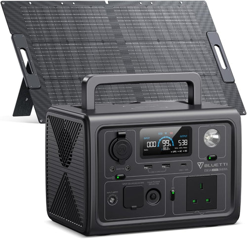 600W Portable Power Station 268Wh Solar Generator w 100W Panel