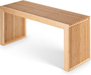 Bamboo Dining Bench Wooden Hallway Bathroom Seat Indoor Bench