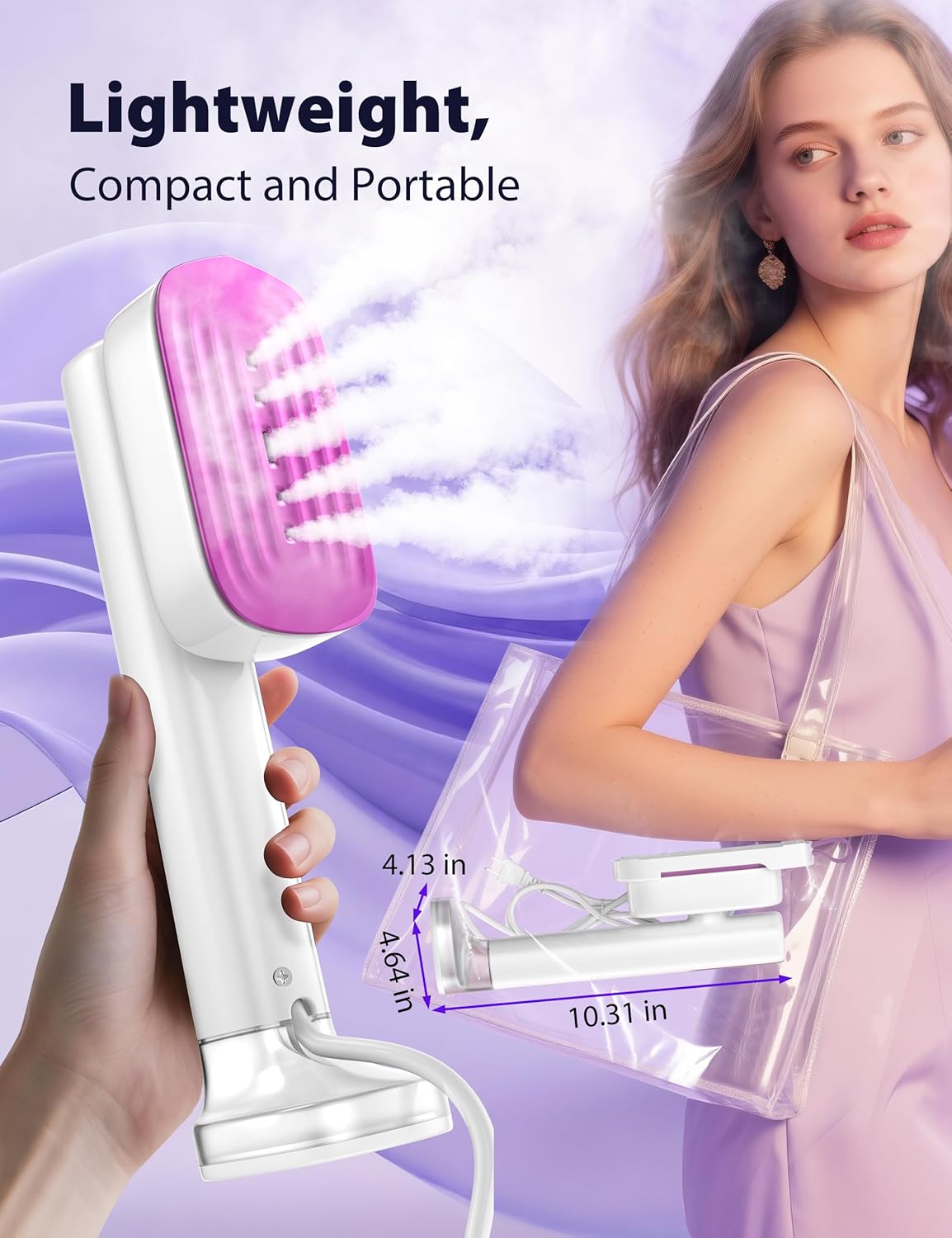 Handheld Garment Steamer 1200W Fast Heat 15s 2in1 Travel Iron