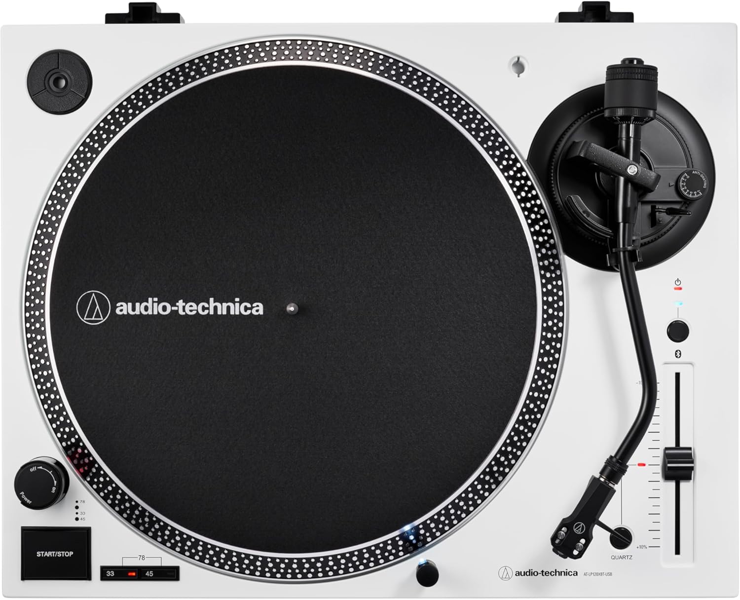 Manual Direct Drive USB Turntable Silver 3 Speed Vinyl Player