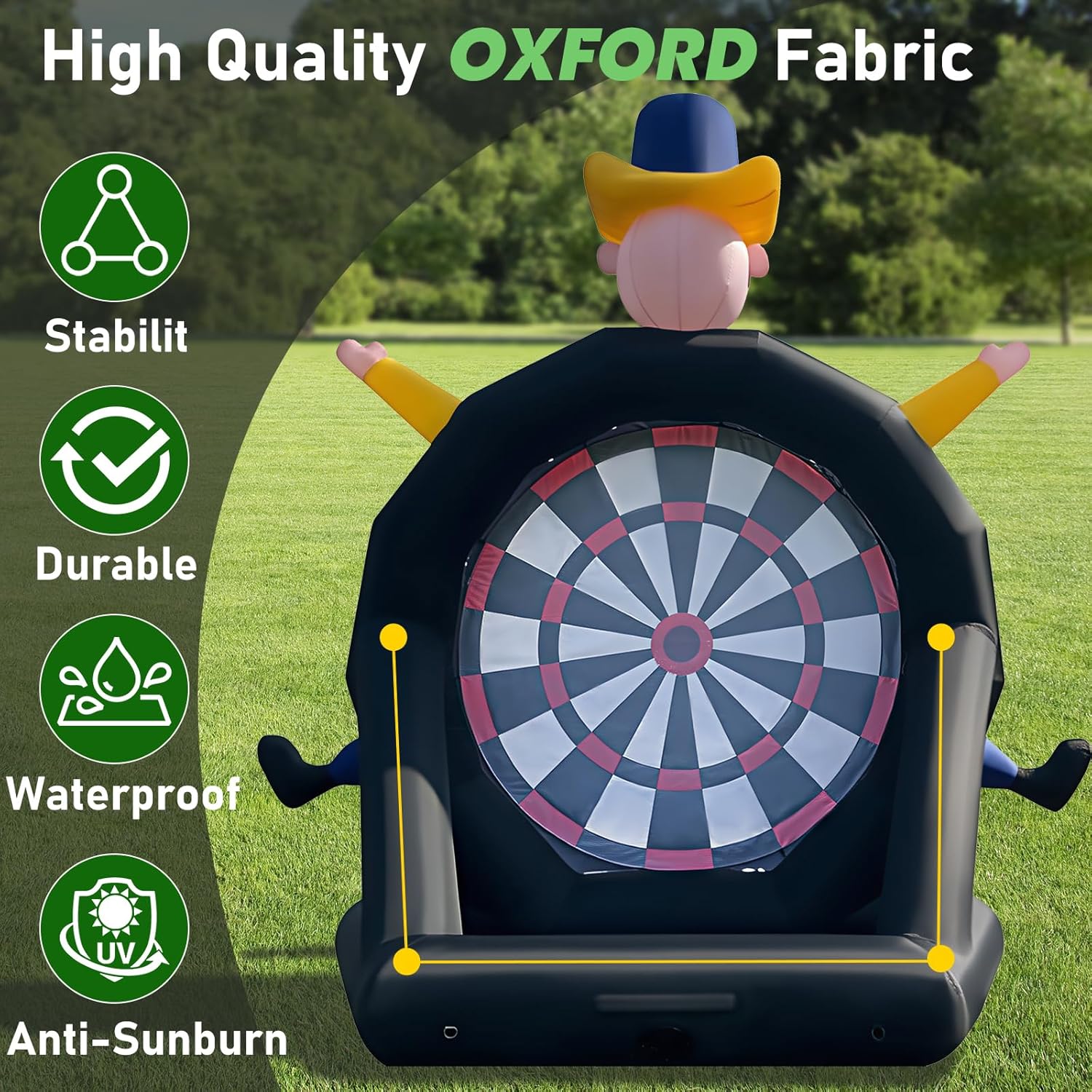 14ft Inflatable Soccer Dart Board Giant Outdoor Game w Blower Balls