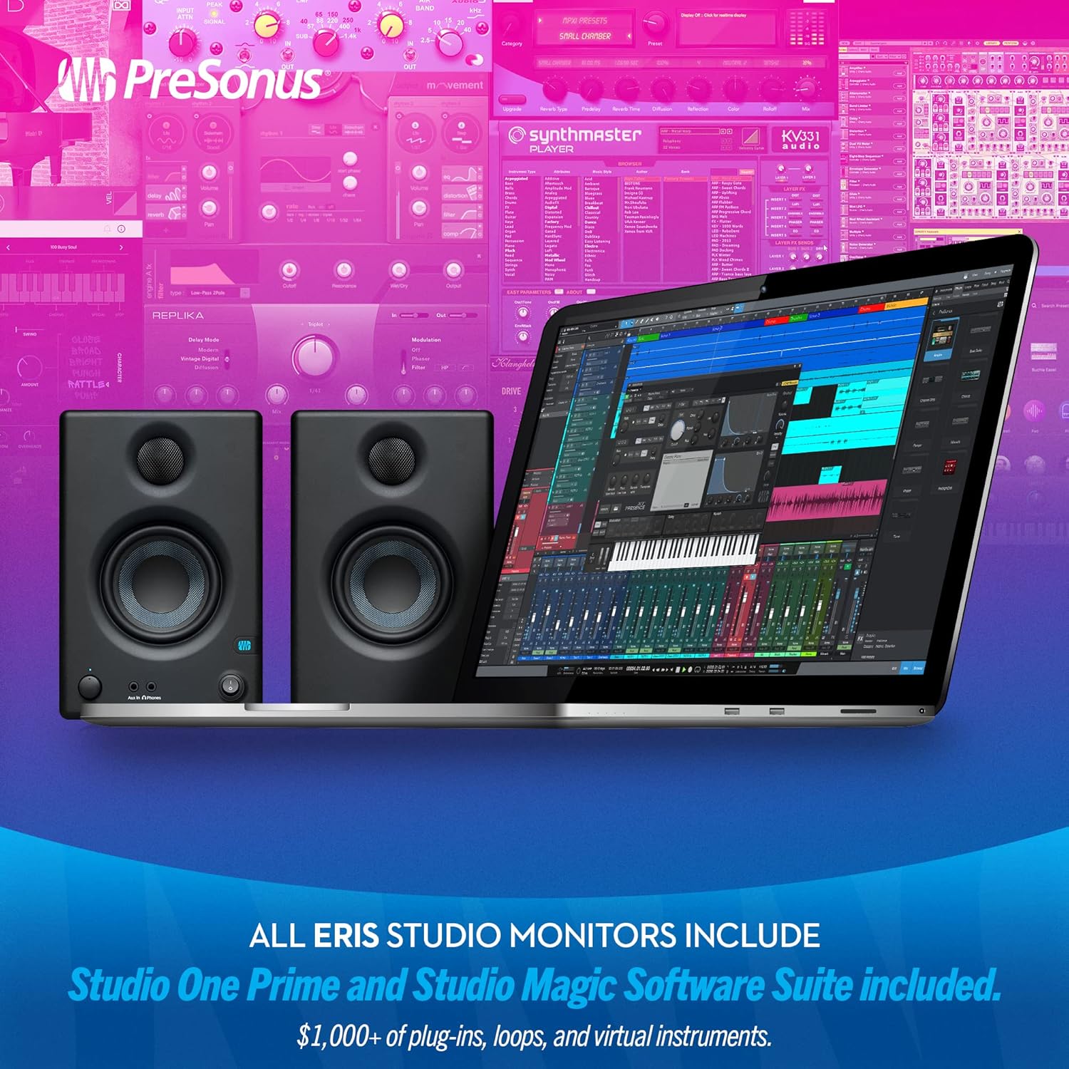 Powered Studio Monitor Speakers 3.5 Inch 50W Desktop Audio Pair