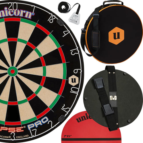 Dart Board Set Portable Carry Case Oche Mat Bristle Board