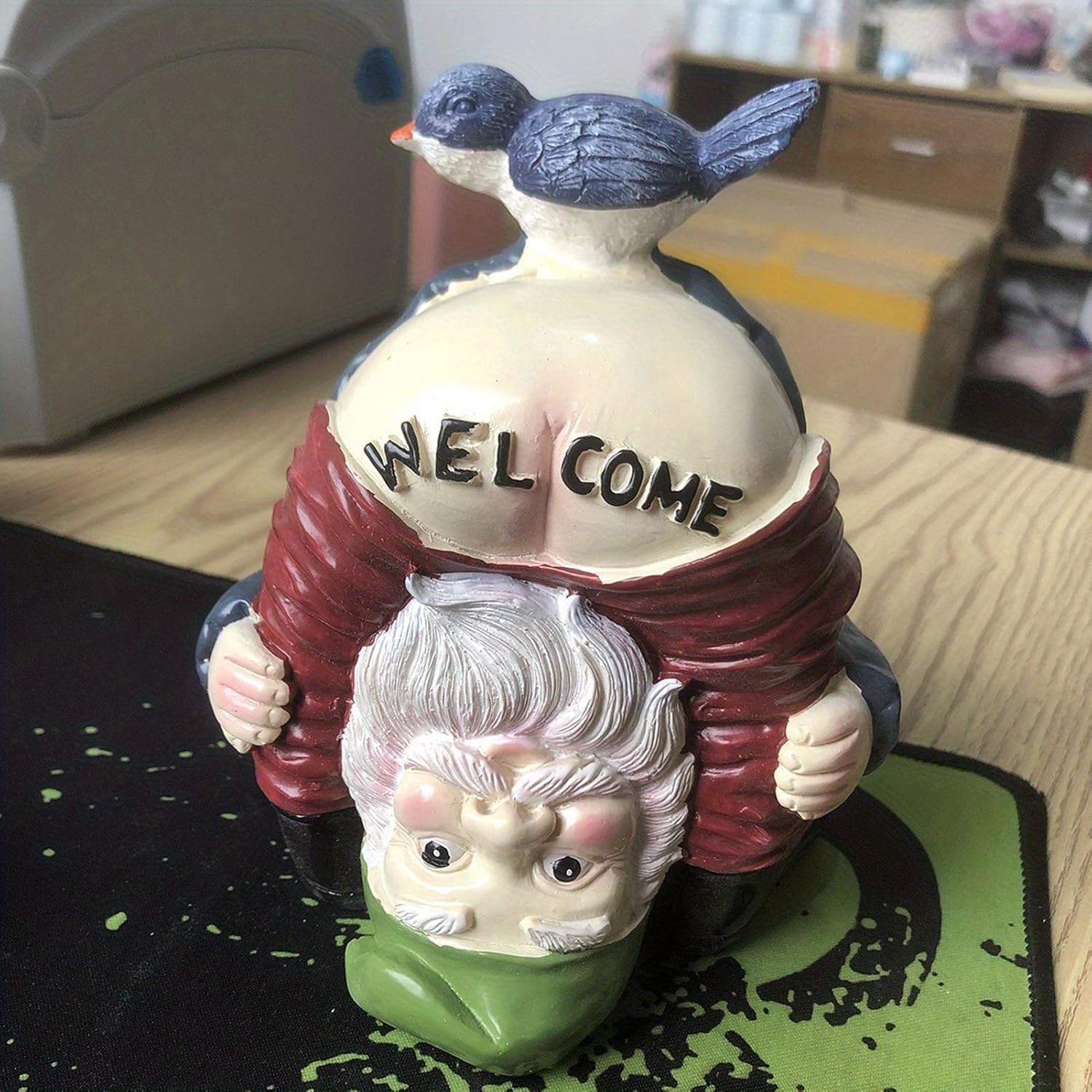 Funny Welcome Garden Gnome Statue Resin Outdoor Lawn Decor