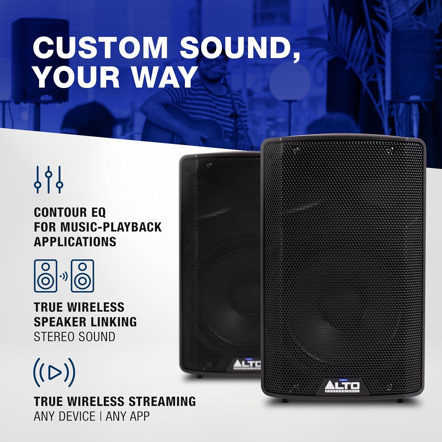 Powered PA Speaker 350W 10 Inch Bluetooth DJ Monitor
