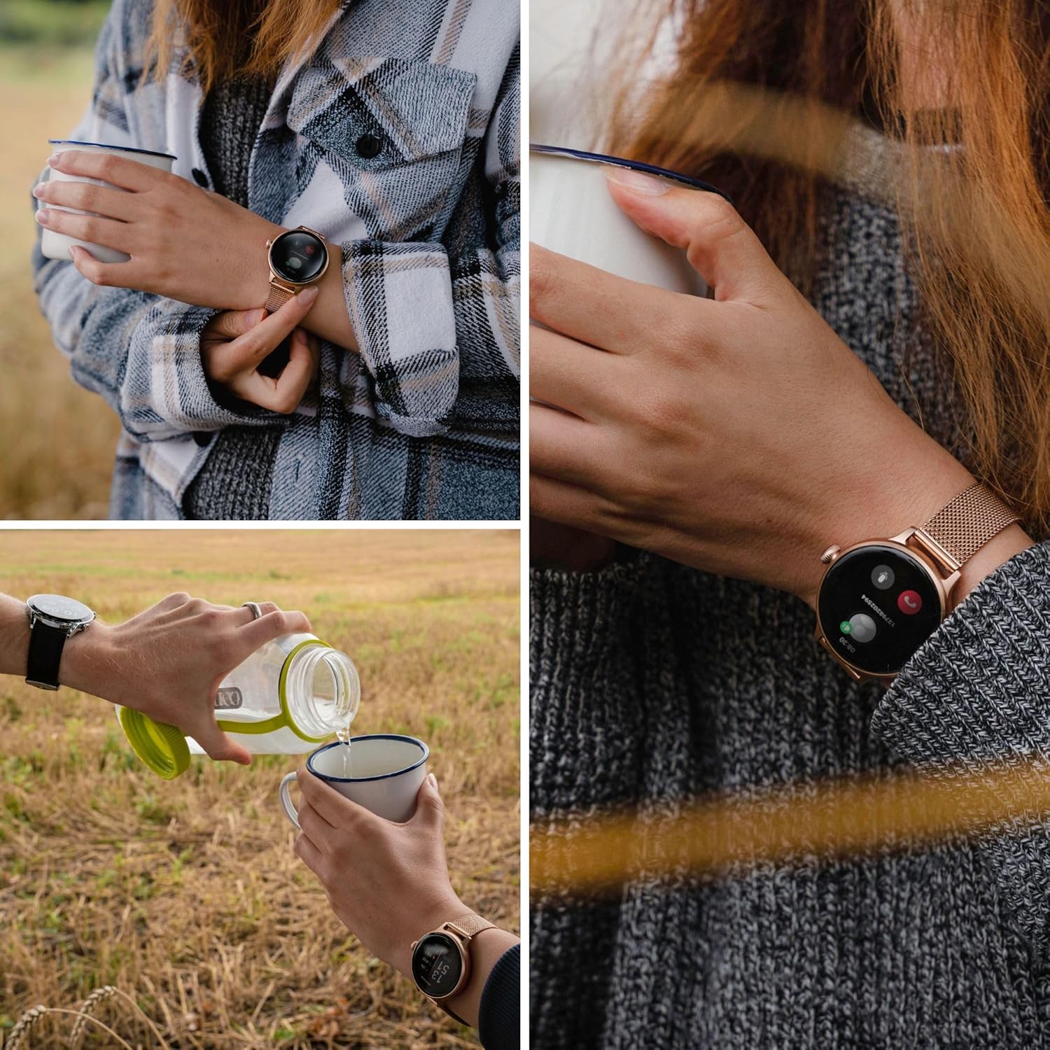 40mm Silver Smart Watch Stainless Steel Fitness Tracker