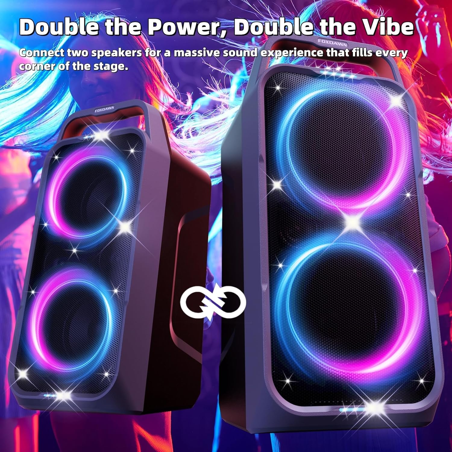 240W Portable Bluetooth Party Speaker Loud Bass LED Lights TWS