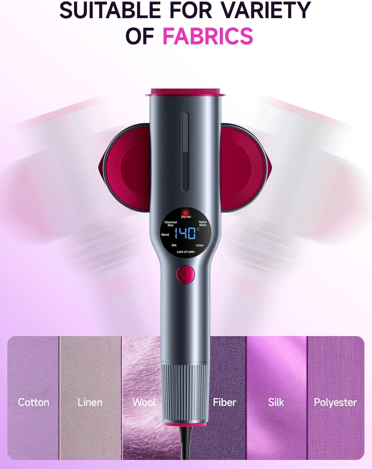 2 in 1 Clothes Steamer Iron 1200W Fast Heat 7 Modes Portable