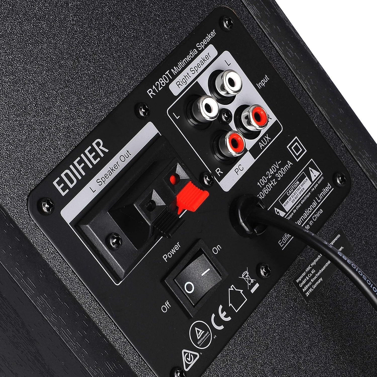 Active Bookshelf Speakers 42W Stereo Dual RCA Remote Wood Cabinet