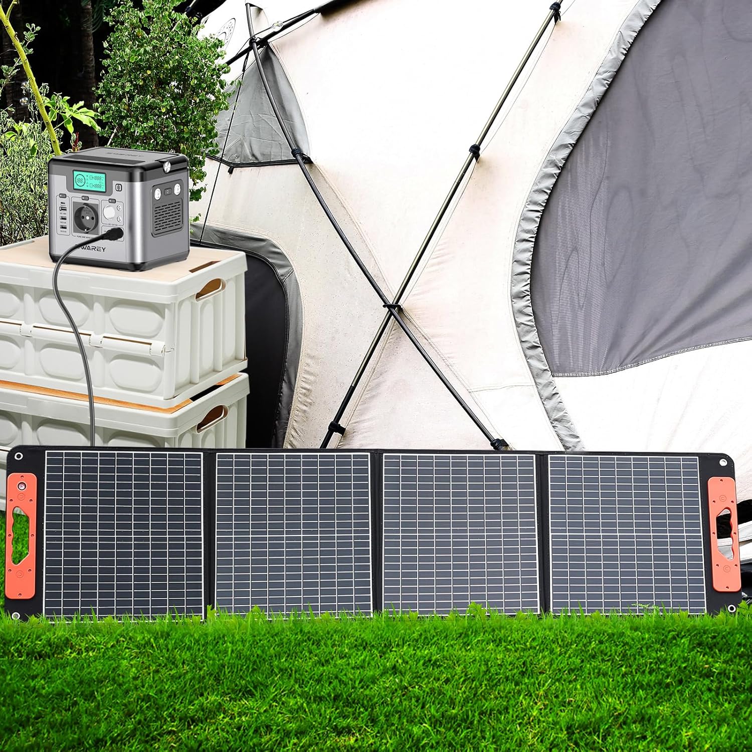 100W Foldable Solar Panel USB C 60W Portable Charger Camping