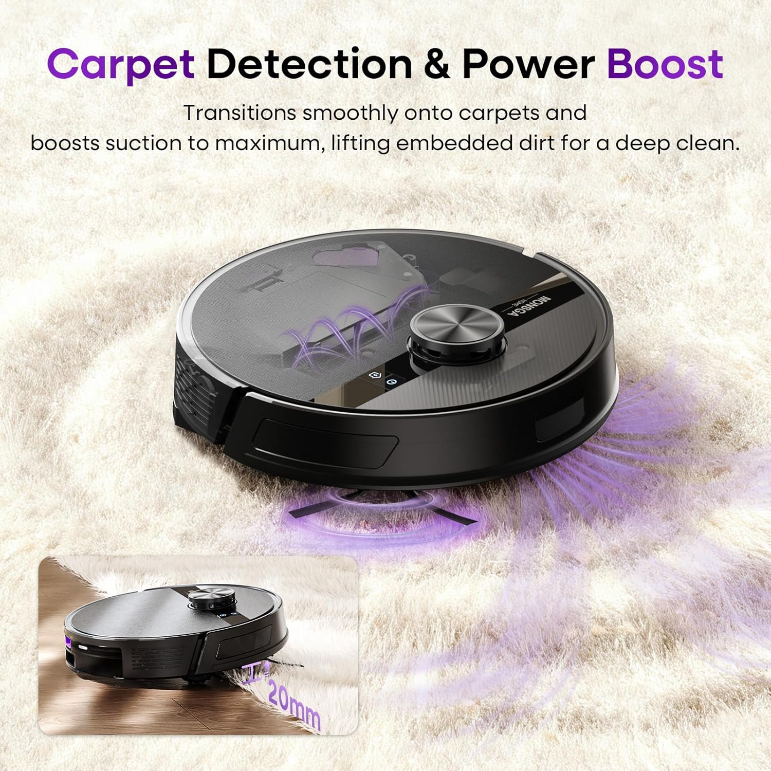Robot Vacuum Mop 7000Pa LiDAR Smart Mapping Cleaner