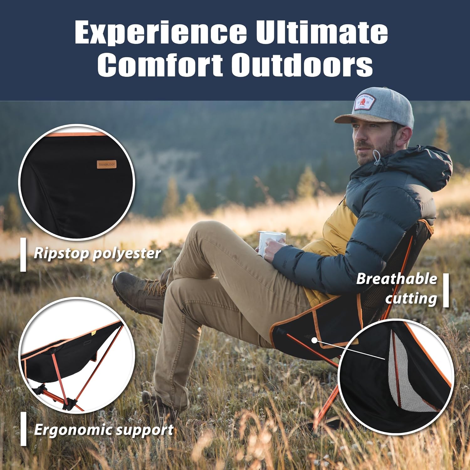 Ultralight Camping Chair Foldable 0.9kg Backpacking Chair
